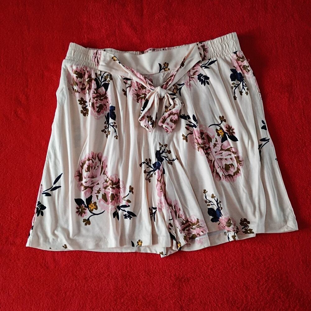 NWT Flowy Floral Shorts Waist Tie S.Oliver Women Sz 12 Cottagecore Twee Boho